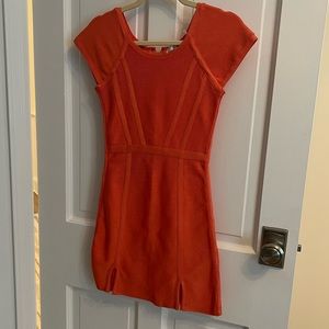 Coral colored Stretta bandage dress worn once